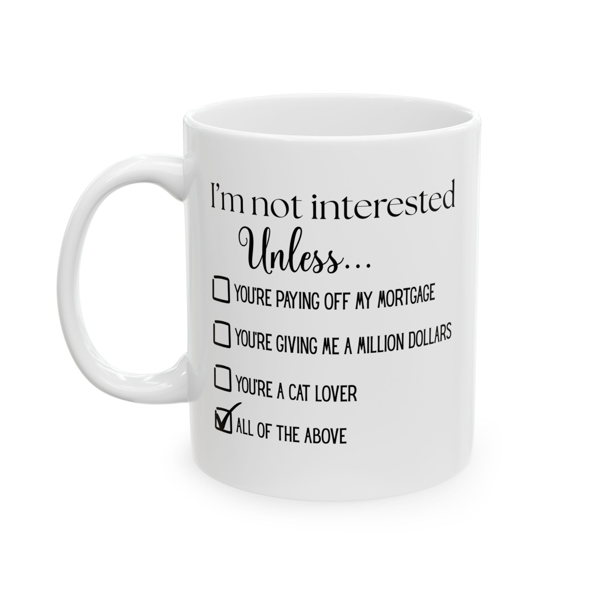 No Soliciting, We Good White Ceramic Mug - Not Interested Funny Checklist Tea Cup (11oz/15oz)