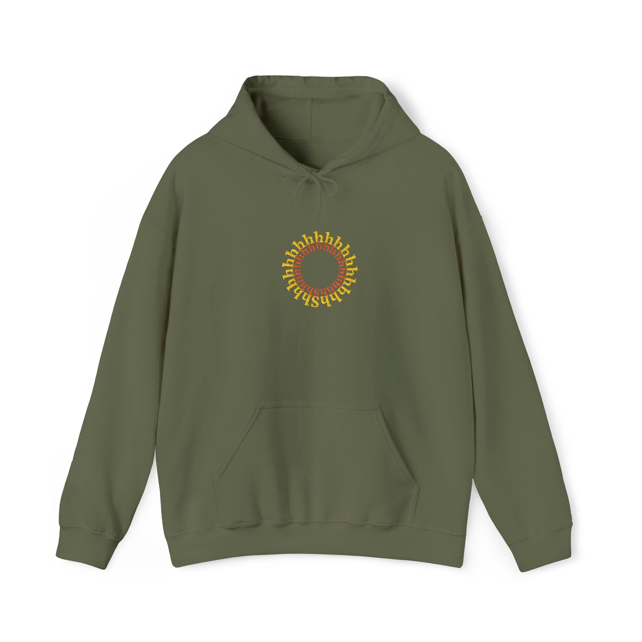 Shhhhhh Orange & Gold Embroidered Unisex Heavy Blend Hooded Sweatshirt, Librarians,' Parents,' and Friends' Hoodie