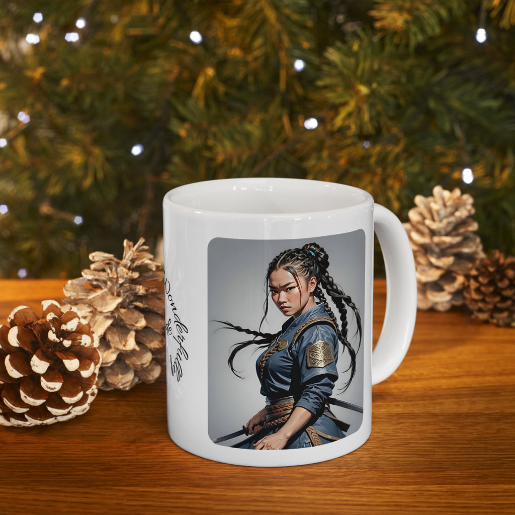 Gentle Woman of Valor #7 White Ceramic Mug - Fearfully & Wonderfully Made Tribute Cup (11oz/15oz)