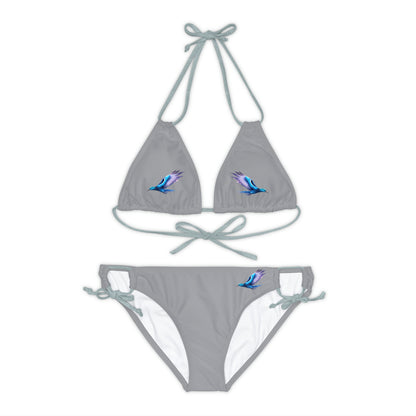 Grey Strappy Bikini Set (AOP)