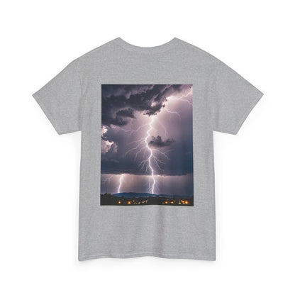 Lightning Style People Tremble Unisex Heavy Cotton Tee, Dual Side, W Font