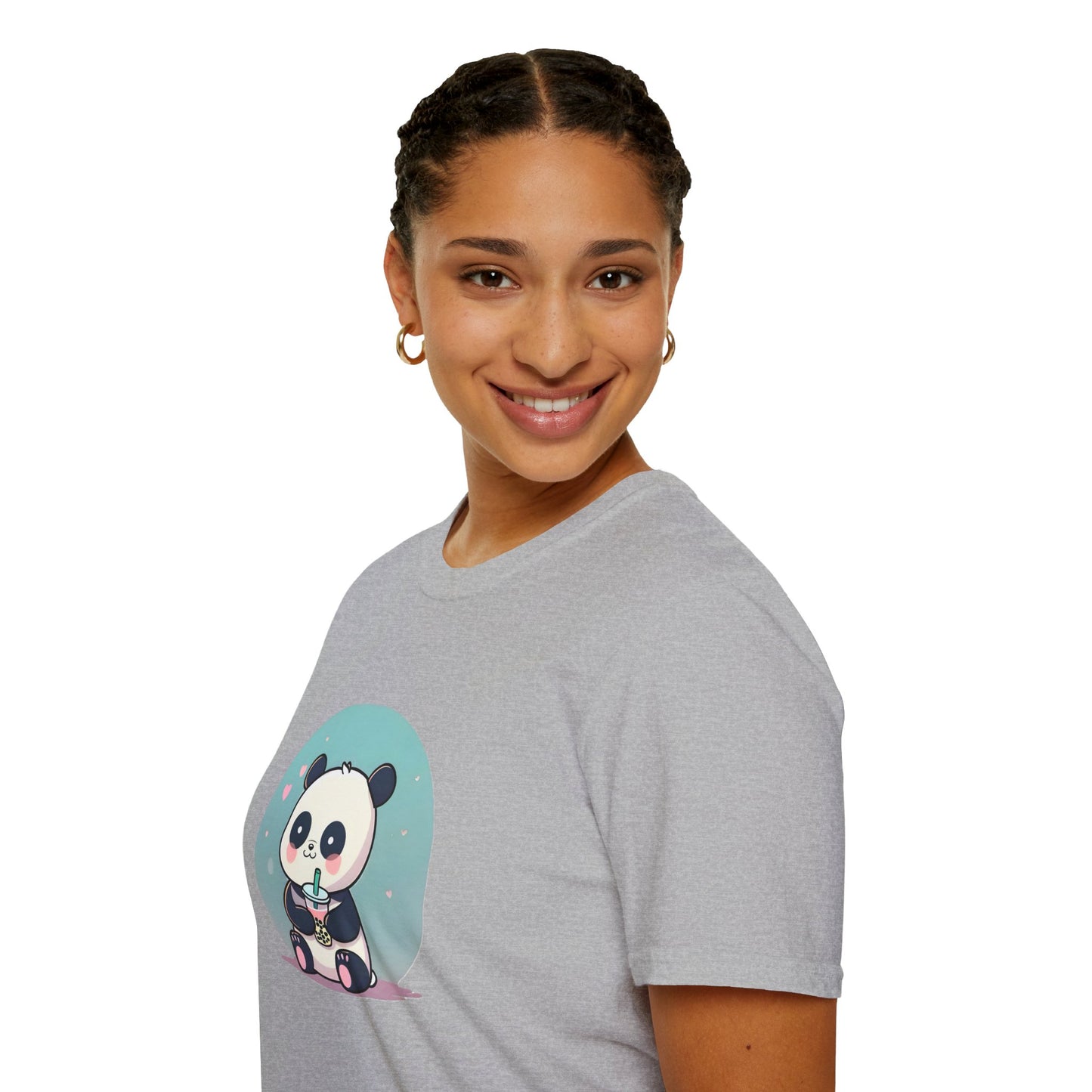 Panda With Boba Unisex Softstyle T-Shirt