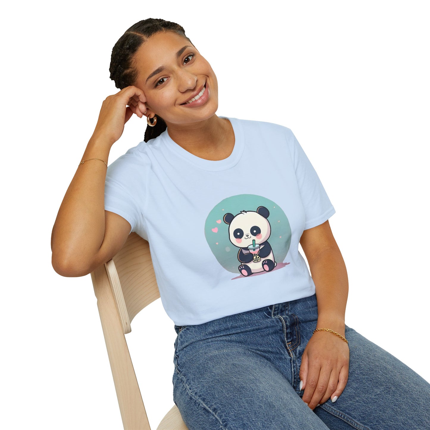 Panda With Boba Unisex Softstyle T-Shirt