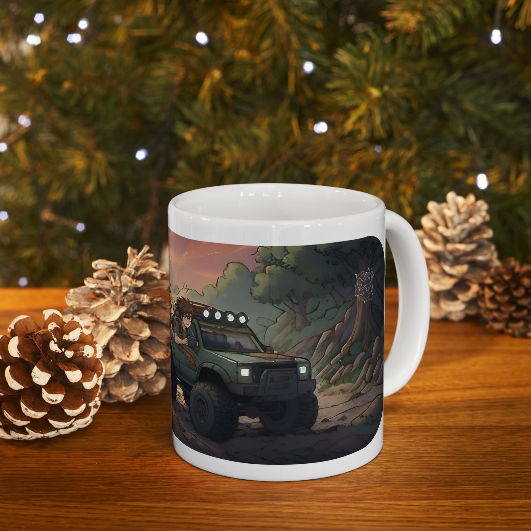 Adventure 4x4 Trucks #25, Photographers In The Wild White Ceramic Mug — Find Your Path To The Essentials Cup (11oz & 15oz)