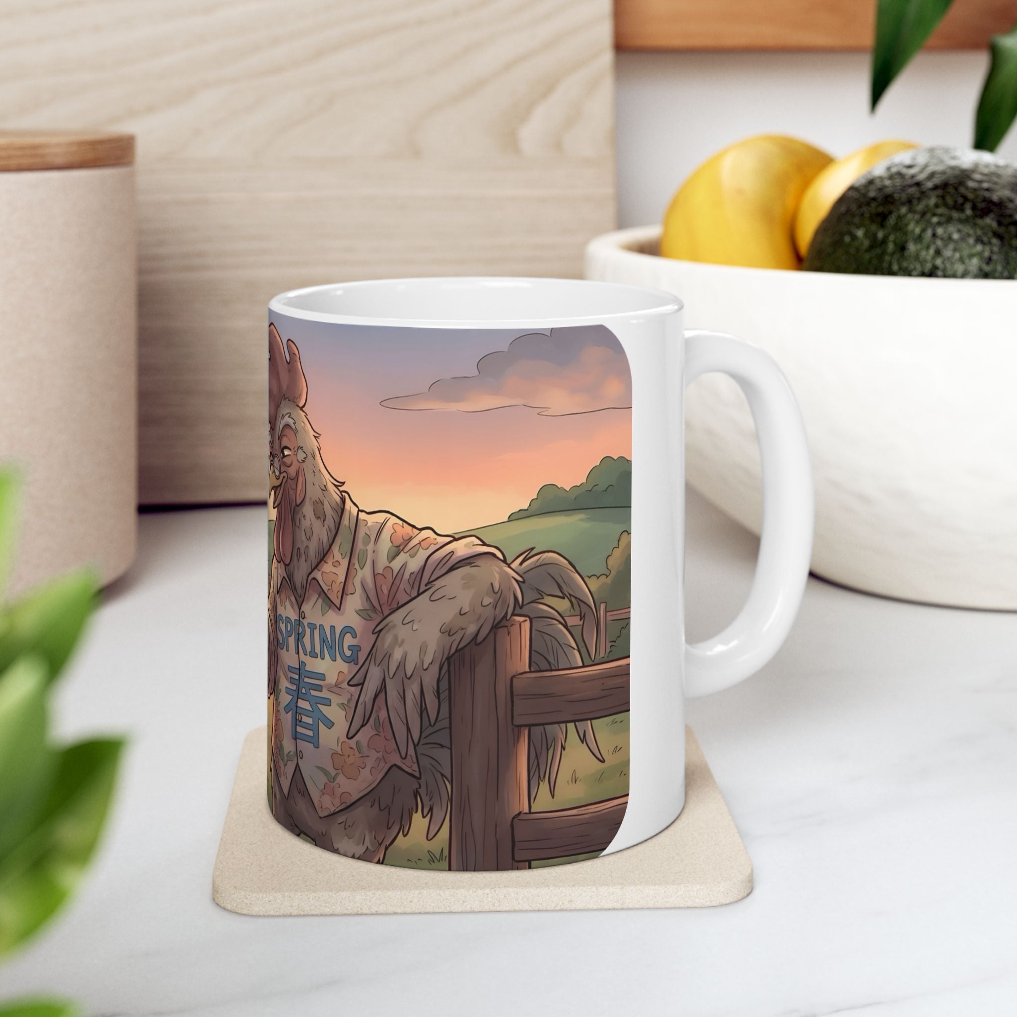 Spring Rooster White Ceramic Mug – "I Still Got It" Farmhouse Chicken Art (11oz/15oz)