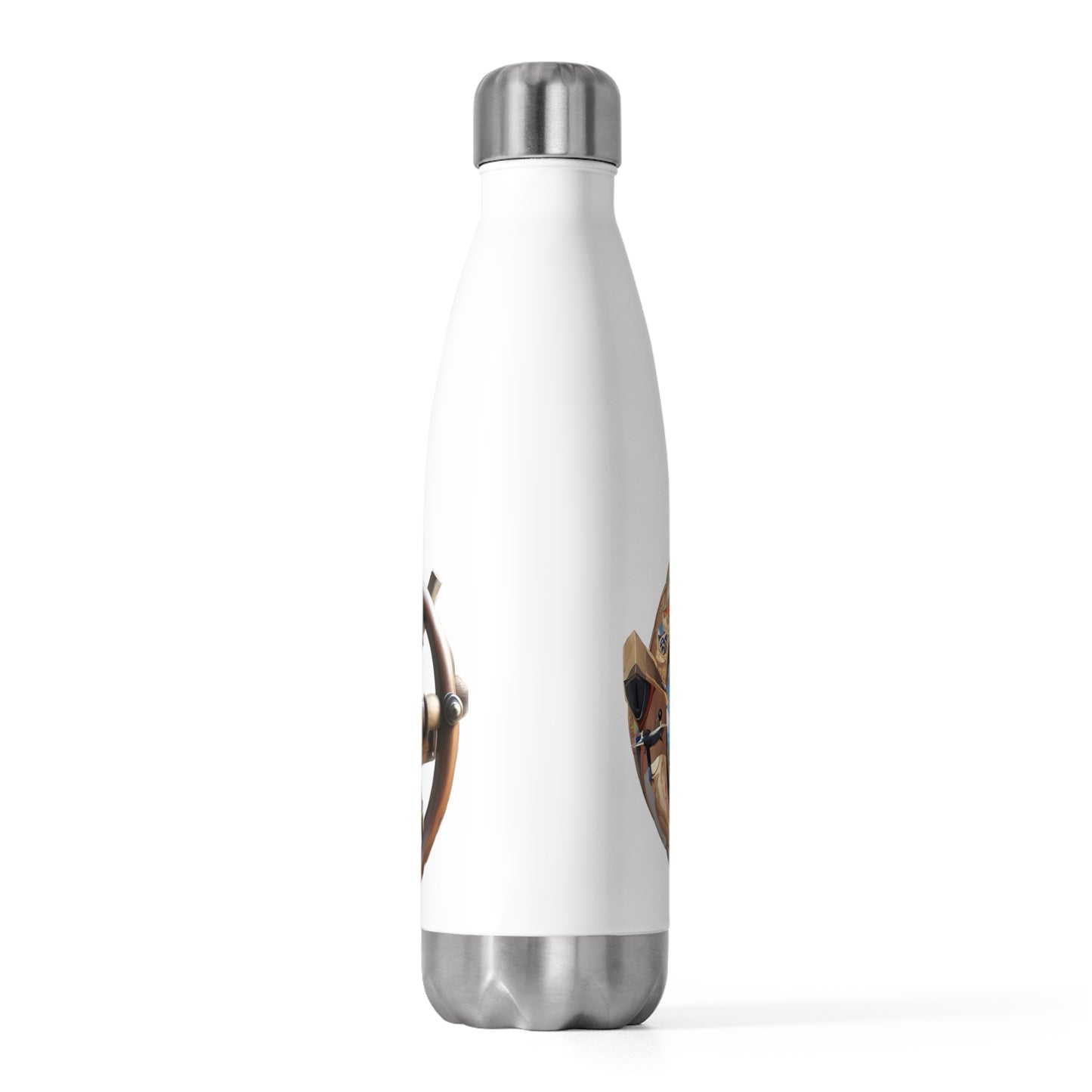 Nautical Helm 20oz Insulated Bottle, White