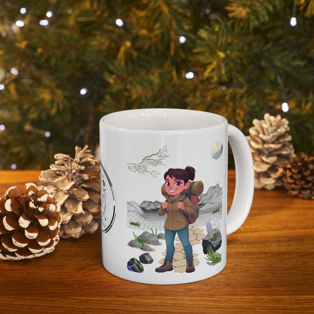 Enjoy Life, Exploration, Creativity, Companionship & Nature White Ceramic Mug — Find Your Path To The Essentials Cup (11oz & 15oz)