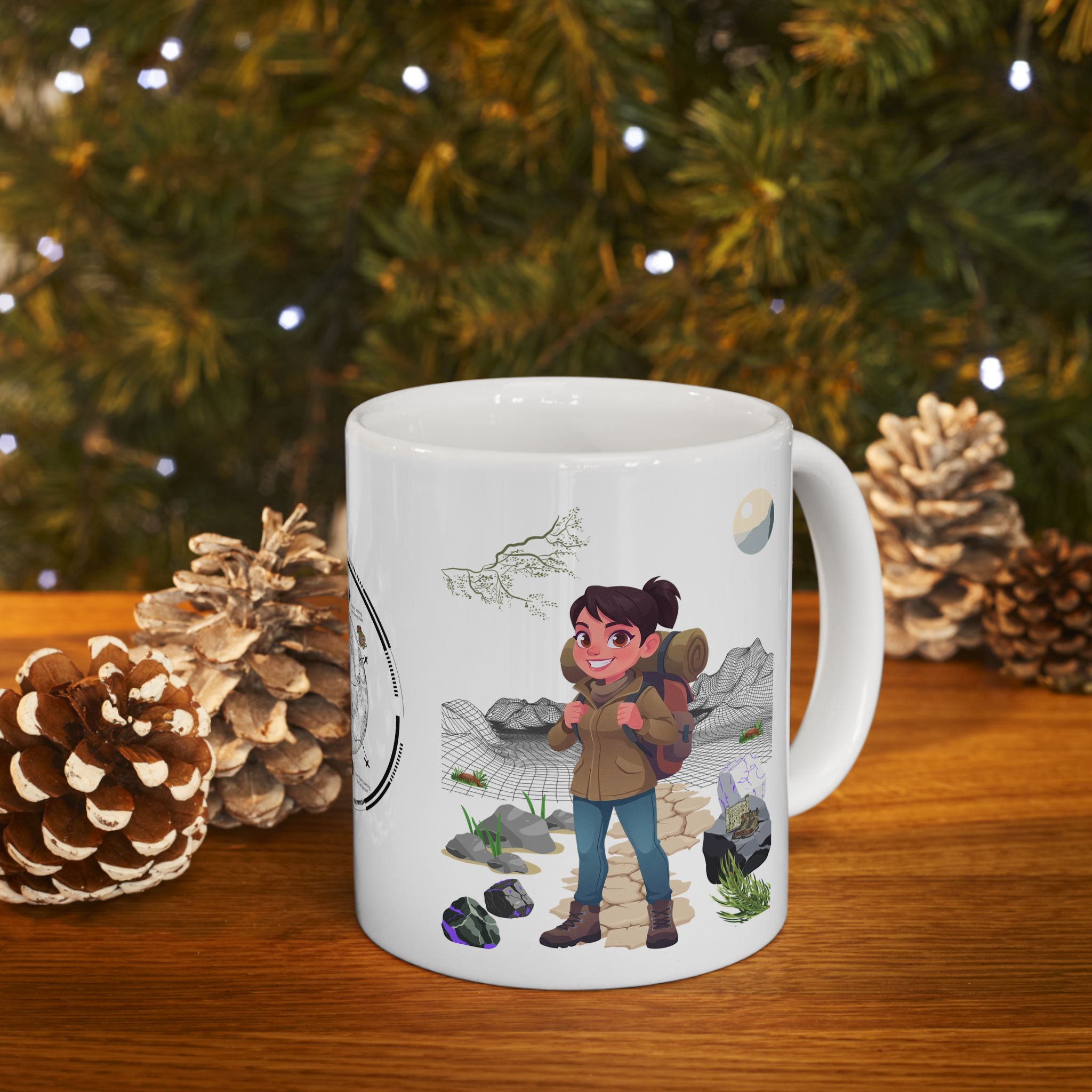 Enjoy Life, Exploration, Creativity, Companionship & Nature White Ceramic Mug — Find Your Path To The Essentials Cup (11oz & 15oz)