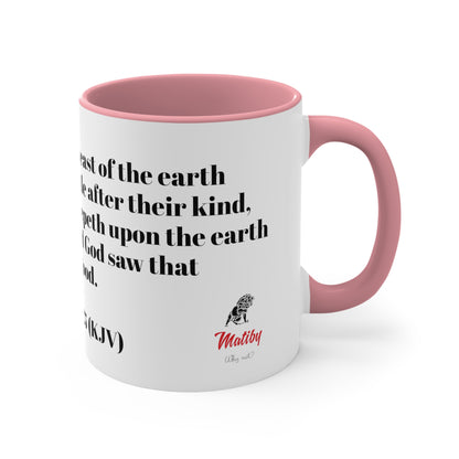 Bible Speaks Gen 1:25 Accent Mug, 11oz