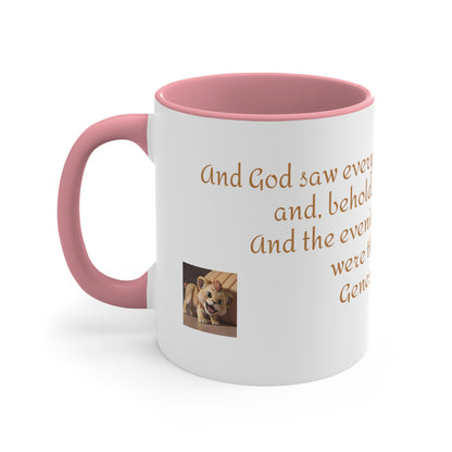 Bible Speaks Gen 1:31 Accent Mug, 11oz