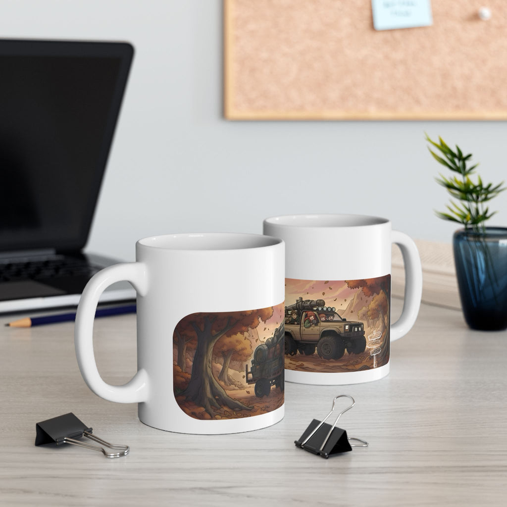 Adventure 4x4 Trucks #38, Sibling Brothers & Sisters On The Move White Ceramic Mug — Find Your Path To The Essentials Cup (11oz & 15oz)