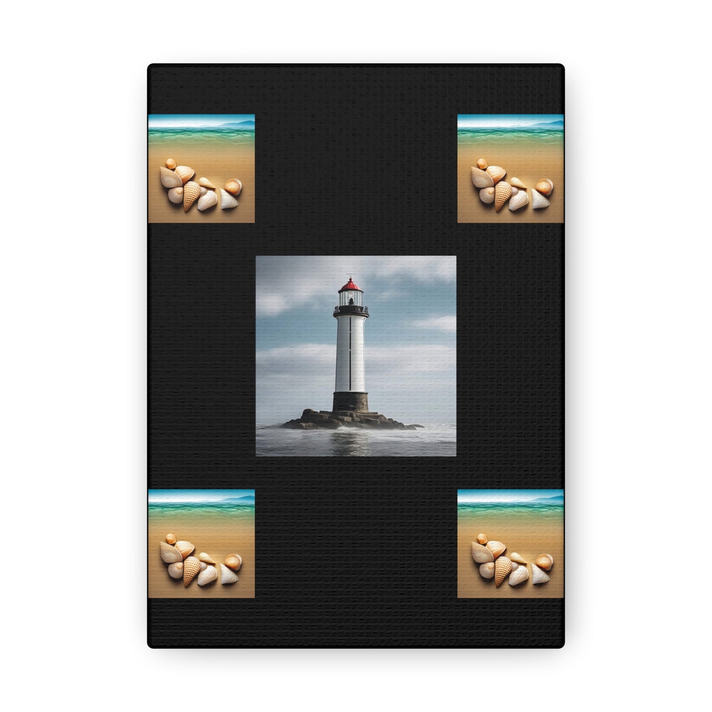 Lighthouse Black Canvas Gallery Wraps