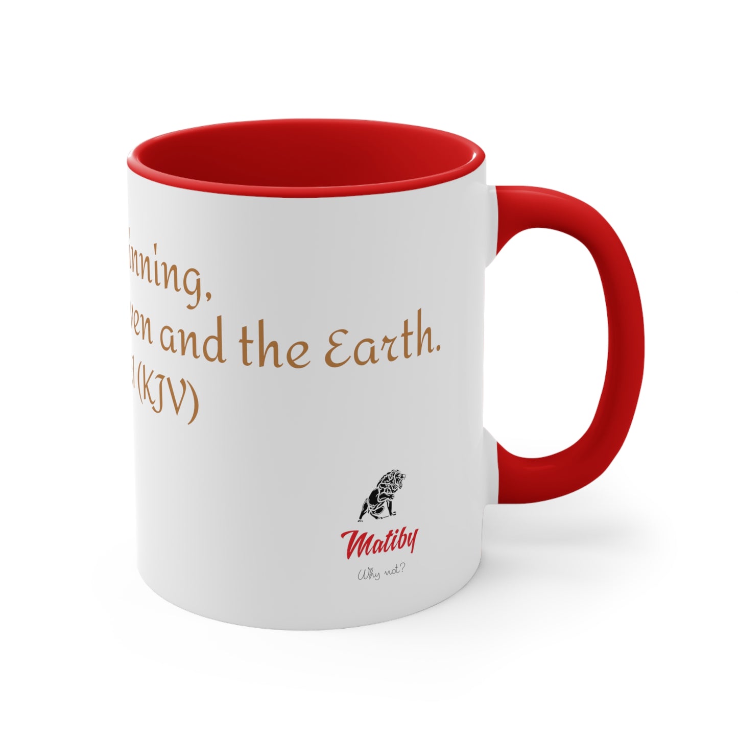 Bible Speaks Gen 1:1 Accent Mug, 11oz