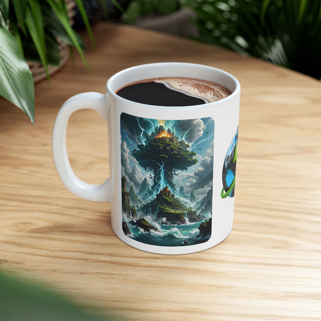 Contrast & Perspective #2 White Ceramic Mug — Time & Chance Daily Cup (11oz, 15oz)