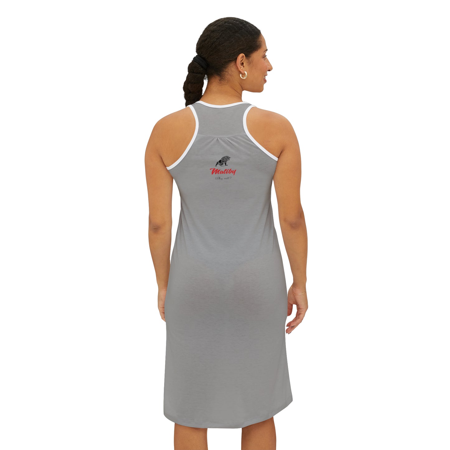 Women's Light Grey Racerback Dress (AOP)