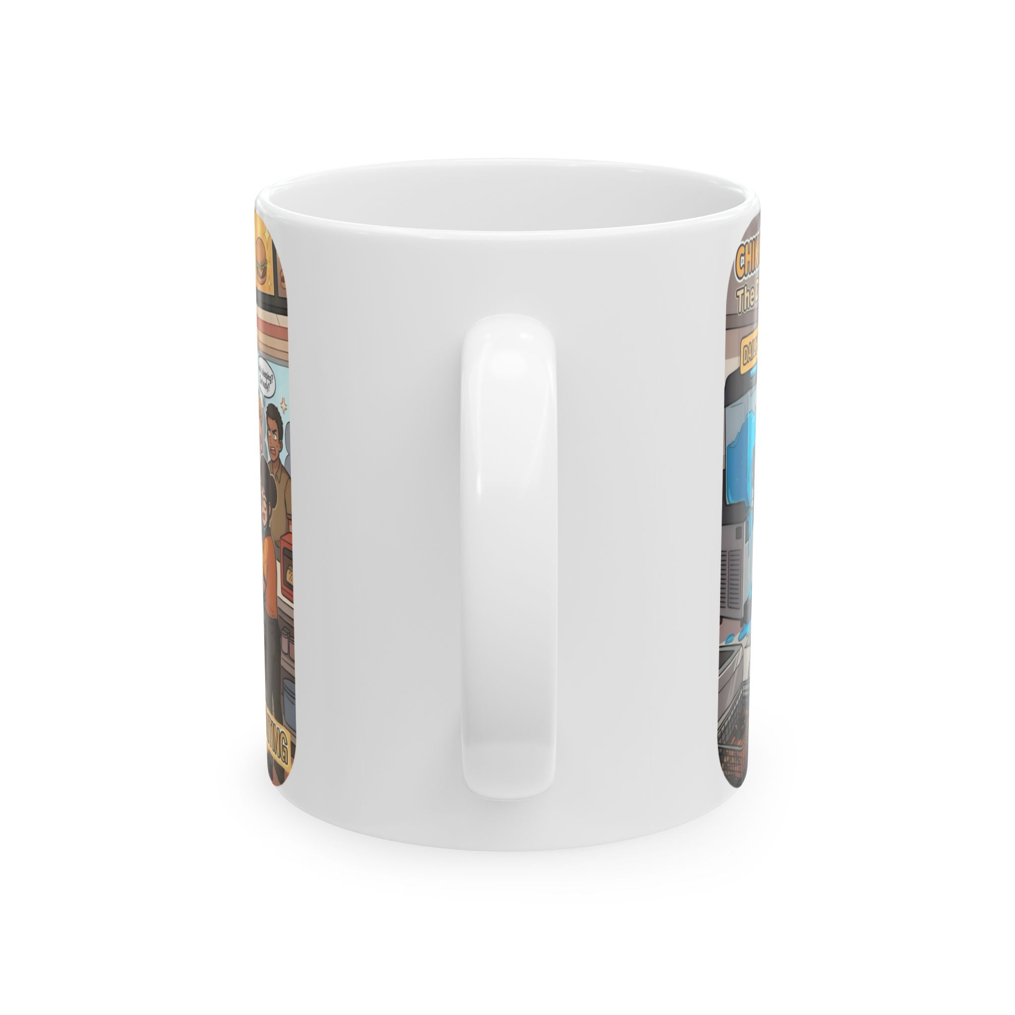 Funny Fast-Food Shift White Ceramic Mug – “Worst Nightmares” Comic Cafe Cup (11oz/15oz)