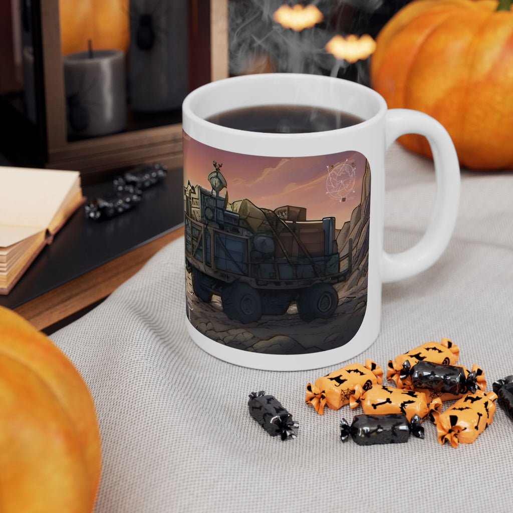 Adventure 4x4 Trucks #28, Lumberjacks On The Move White Ceramic Mug — Find Your Path To The Essentials Cup (11oz & 15oz)