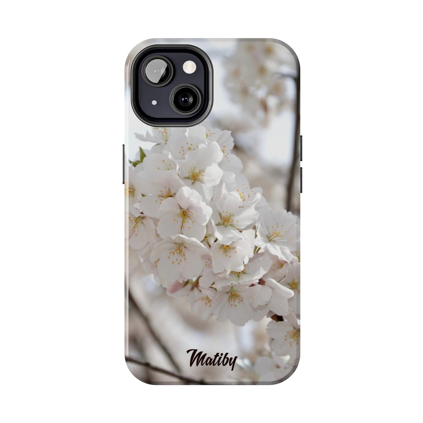 White Flower Tough Phone Cases