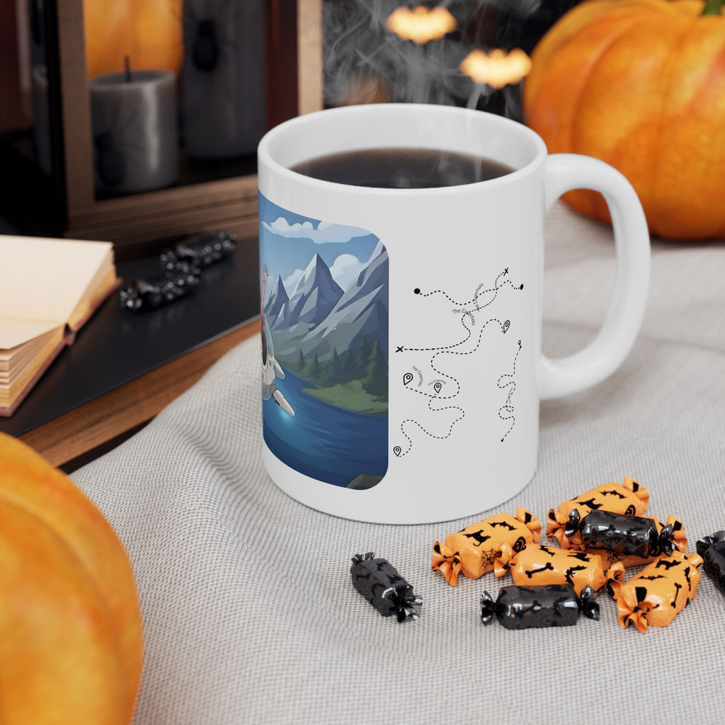 Mountain Lake Vista White Ceramic Mug – Life’s Little Wonders Cup (11oz/15oz)