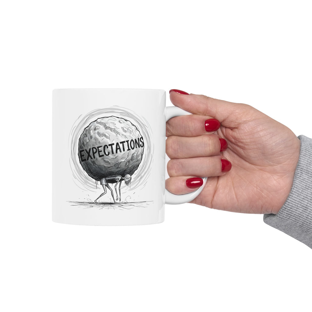 Unbreakable Woman, Standing Tall Under The Weight Of A Giant White Ceramic Mug, (11oz, 15oz), Heart of a Hero Cup