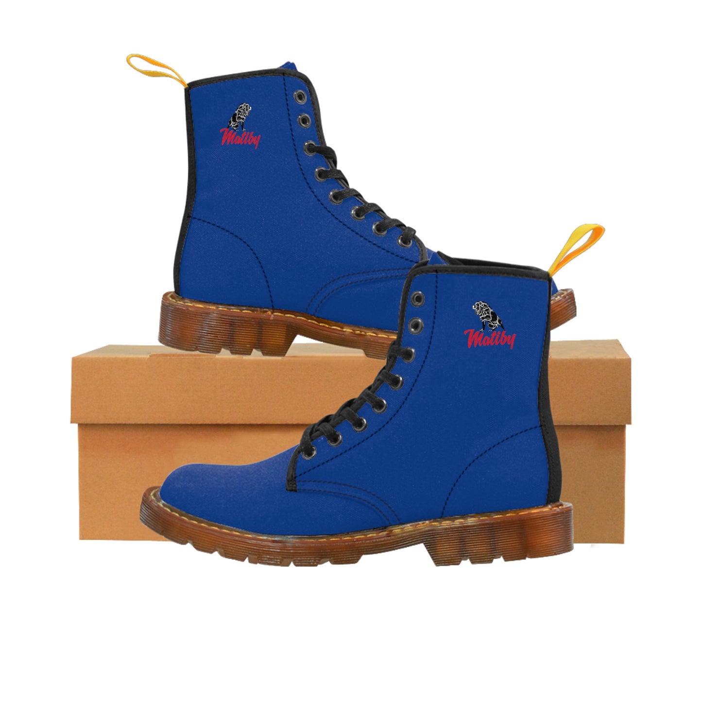 Men's Dark Blue Canvas Boots