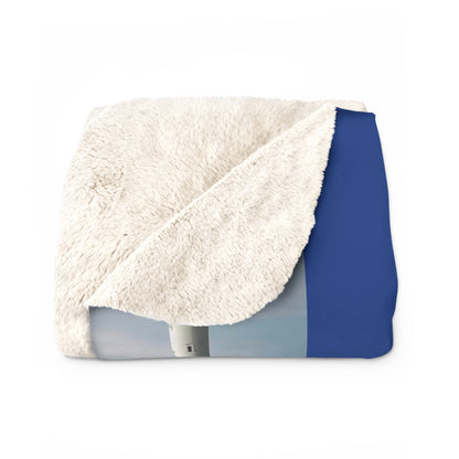 Matiby Lighthouse Blue Sherpa Fleece Blanket