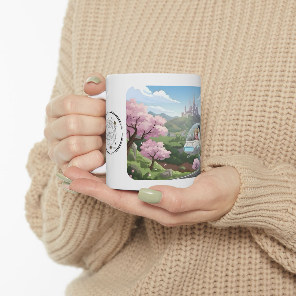 Cherry Blossoms Vista  White Ceramic Mug – Life’s Little Wonders Cup (11oz/15oz)
