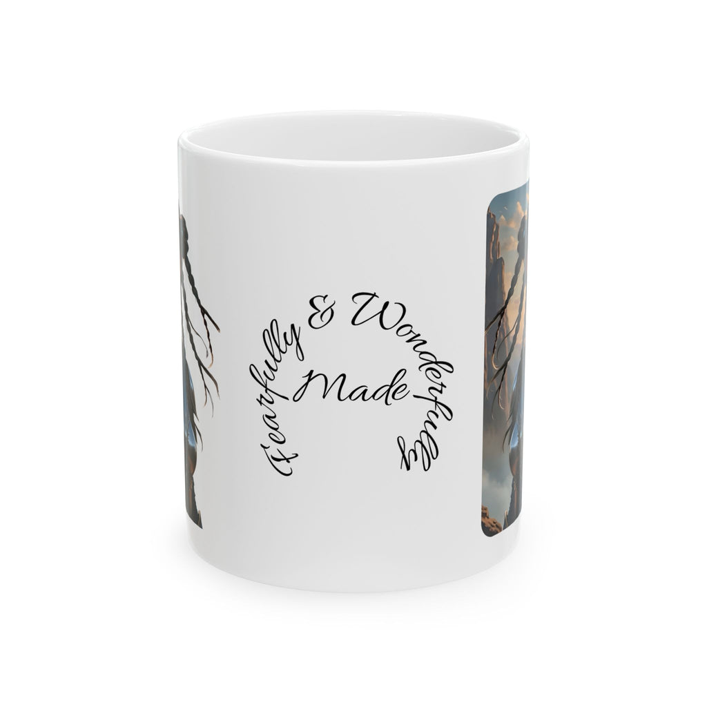 Gentle Woman of Valor #11 White Ceramic Mug - Fearfully & Wonderfully Made Tribute Cup (11oz/15oz)