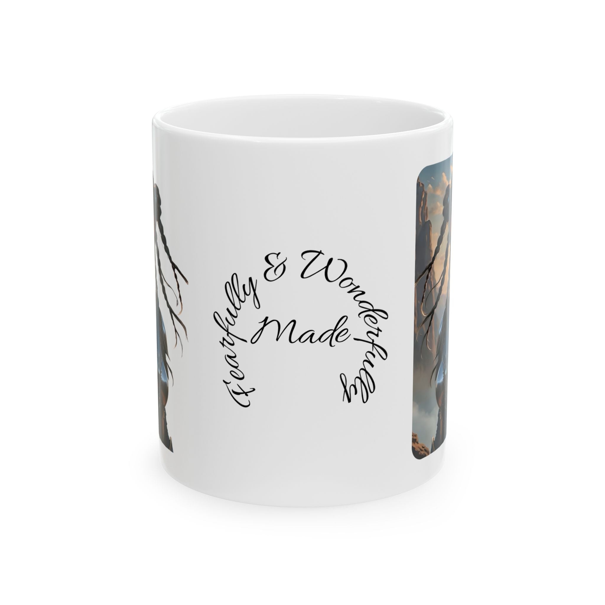 Gentle Woman of Valor #11 White Ceramic Mug - Fearfully & Wonderfully Made Tribute Cup (11oz/15oz)