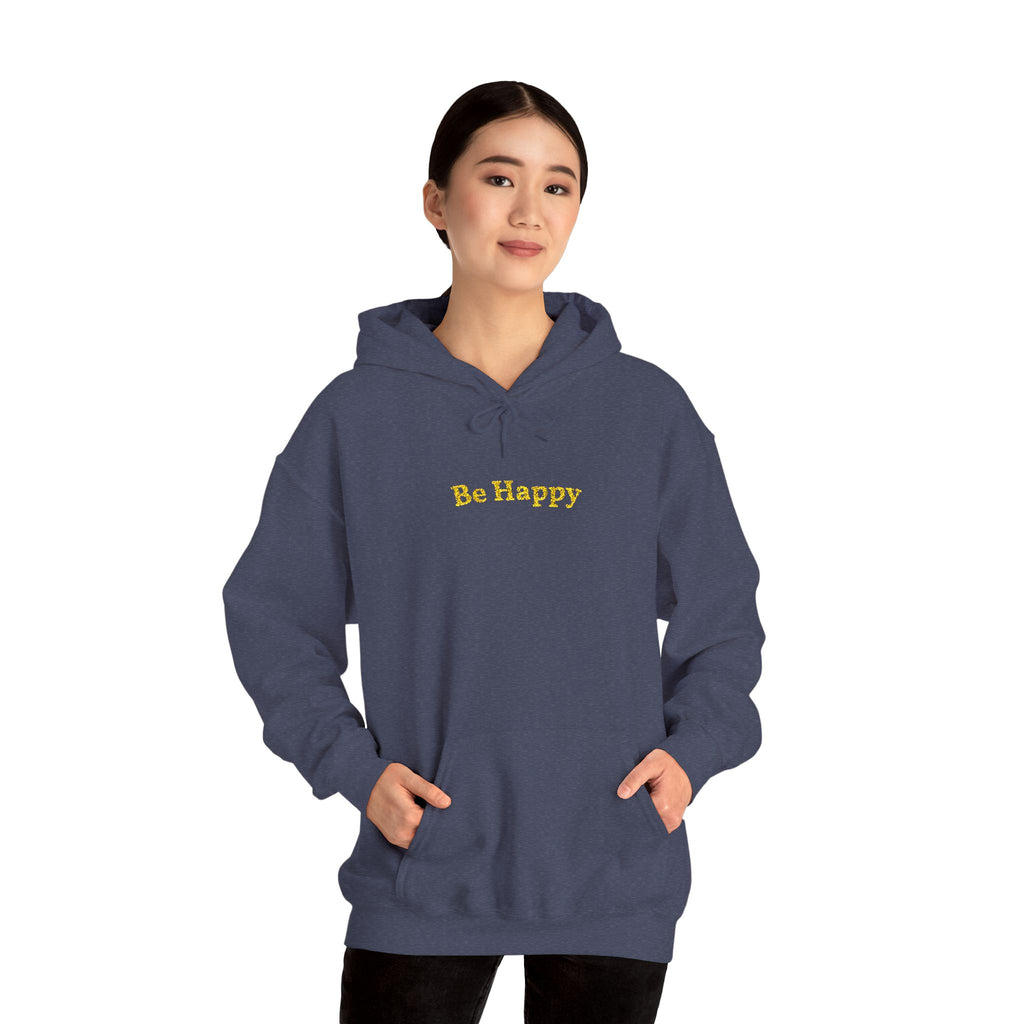 Be Happy Gold Embroidered Unisex Heavy Blend Hooded Sweatshirt, Strength And Hope Hoodie