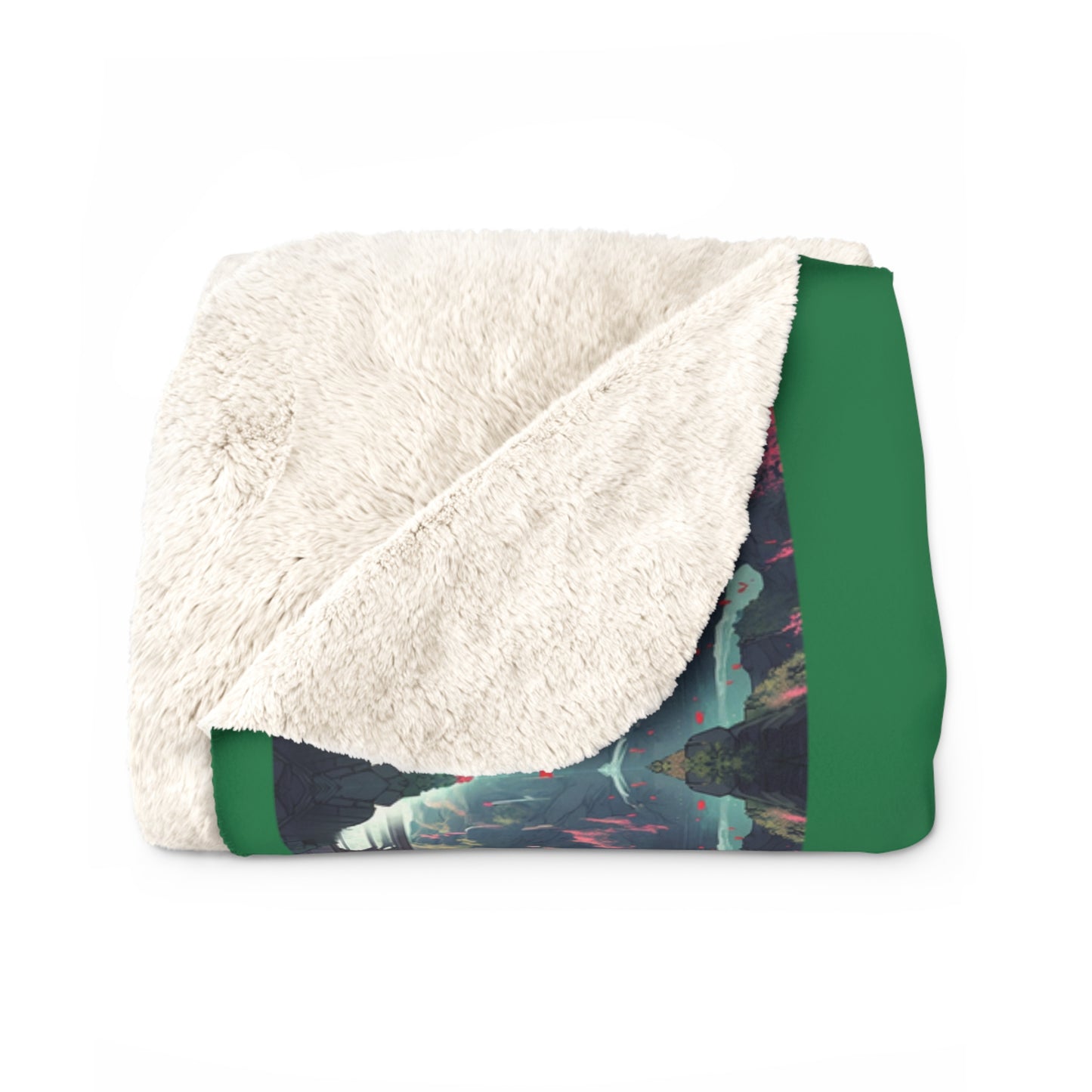 Matiby MEK Green Sherpa Fleece Blanket