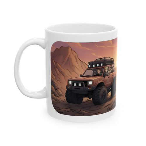 Adventure 4x4 Trucks #26, Classmates & Nature Enthusiasts White Ceramic Mug — Find Your Path To The Essentials Cup (11oz & 15oz)