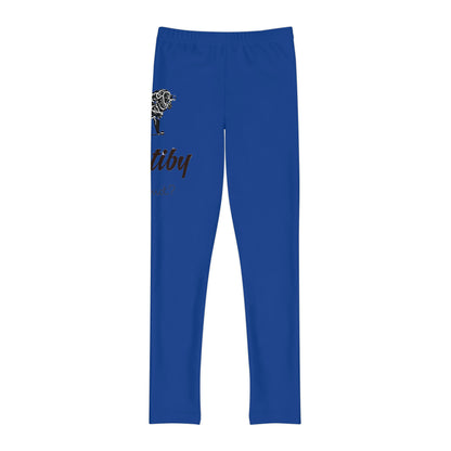 Youth Dark Blue Full-Length Leggings (AOP)