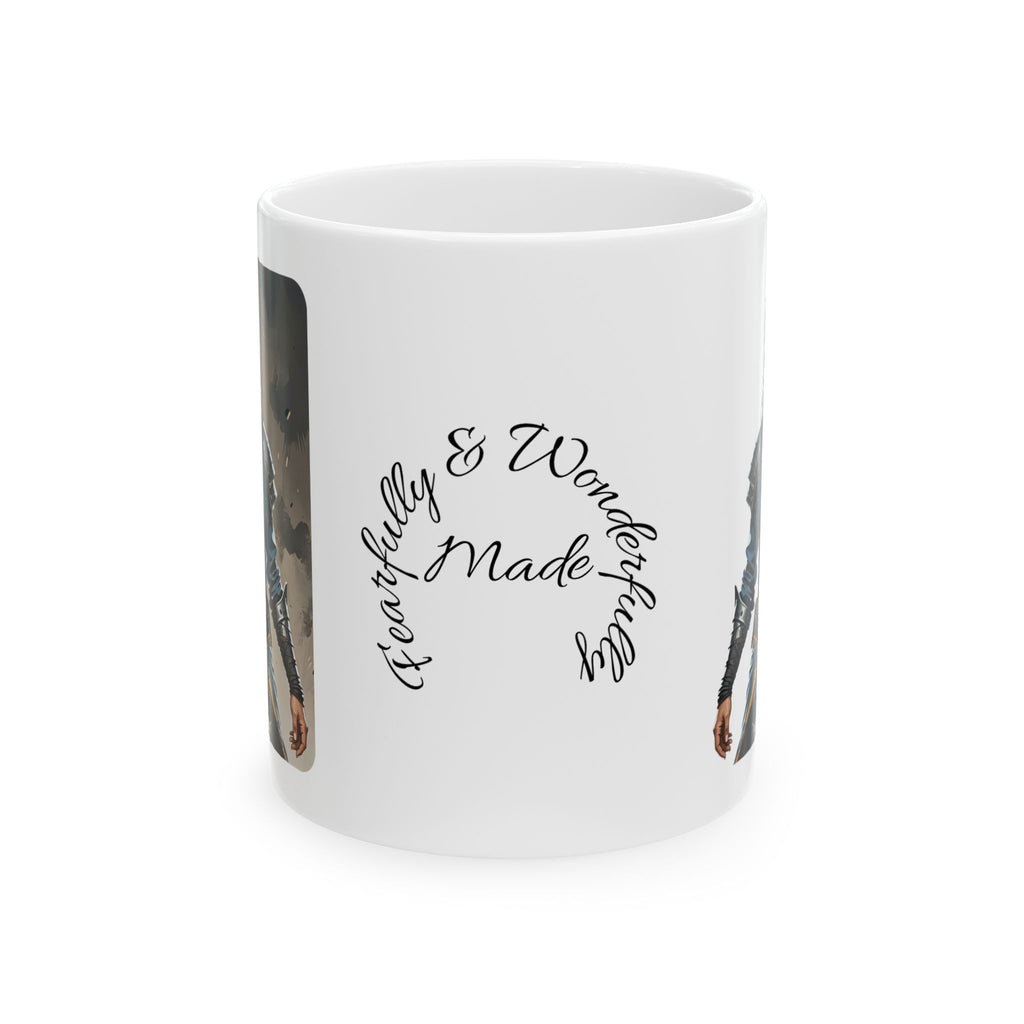 Gentle Woman of Valor #24 White Ceramic Mug - Fearfully & Wonderfully Made Tribute Cup (11oz/15oz)