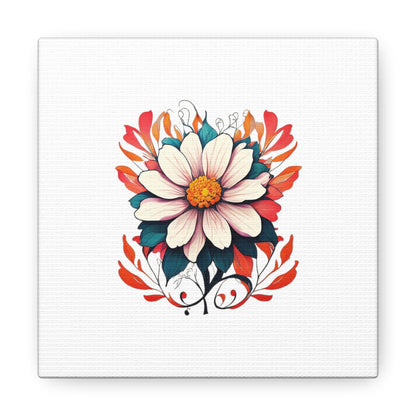 Floral White Canvas Gallery Wraps