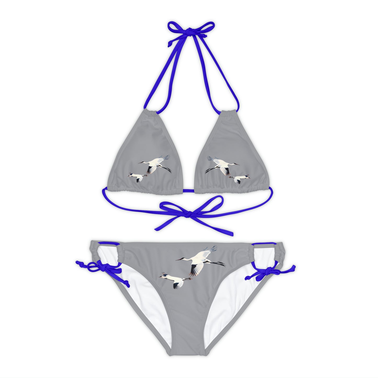 Grey Strappy Bikini Set (AOP)