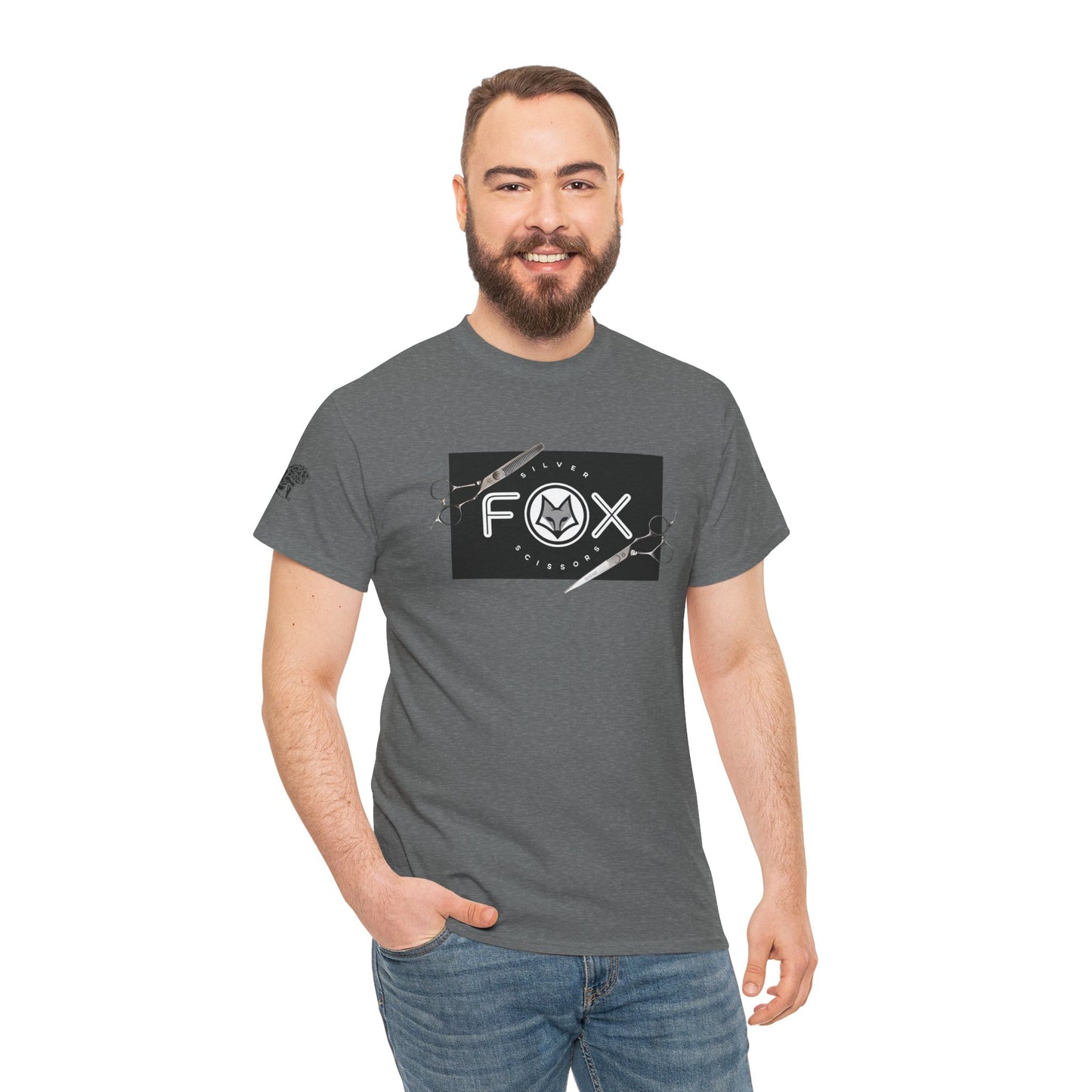 Silver Fox Scissors Unisex Heavy Cotton Tee