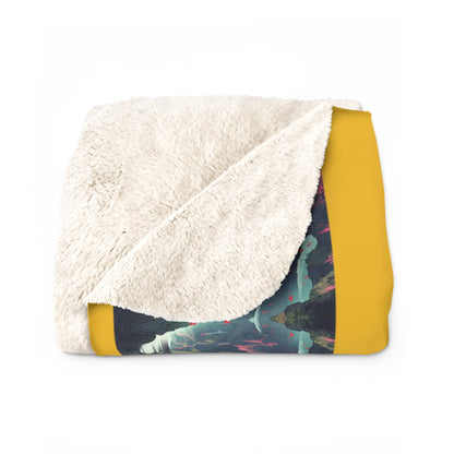 Artzy Scenic Yellow Sherpa Fleece Blanket