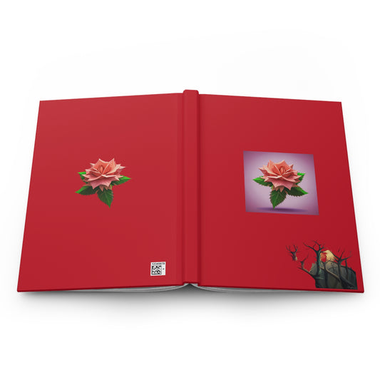 Thorn Rose Hardcover Journal Matte Dark Red