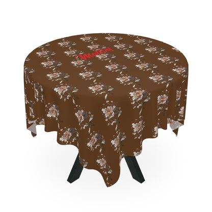 Matiby Dark Brown Flower Tablecloth