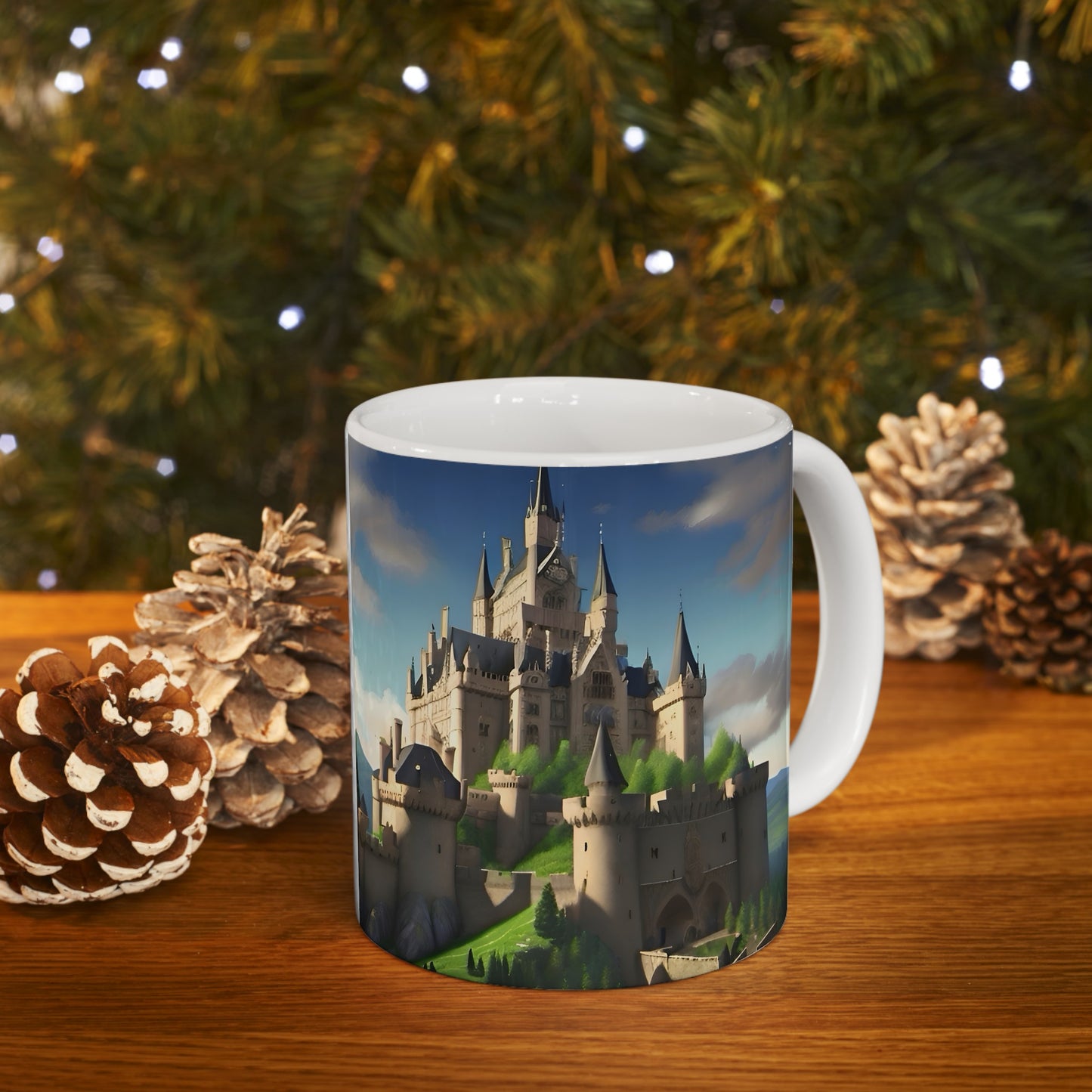 Artzy Castle Ceramic Mug, 11oz