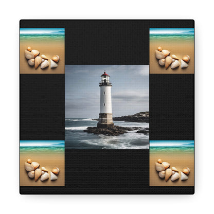 Lighthouse Black Canvas Gallery Wraps