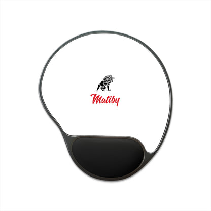 Matiby White Mouse Pad With Wrist Rest