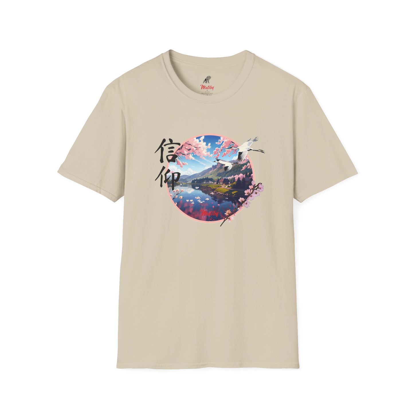 Japanese "Faith" Cherry Blossom Unisex Softstyle T-Shirt