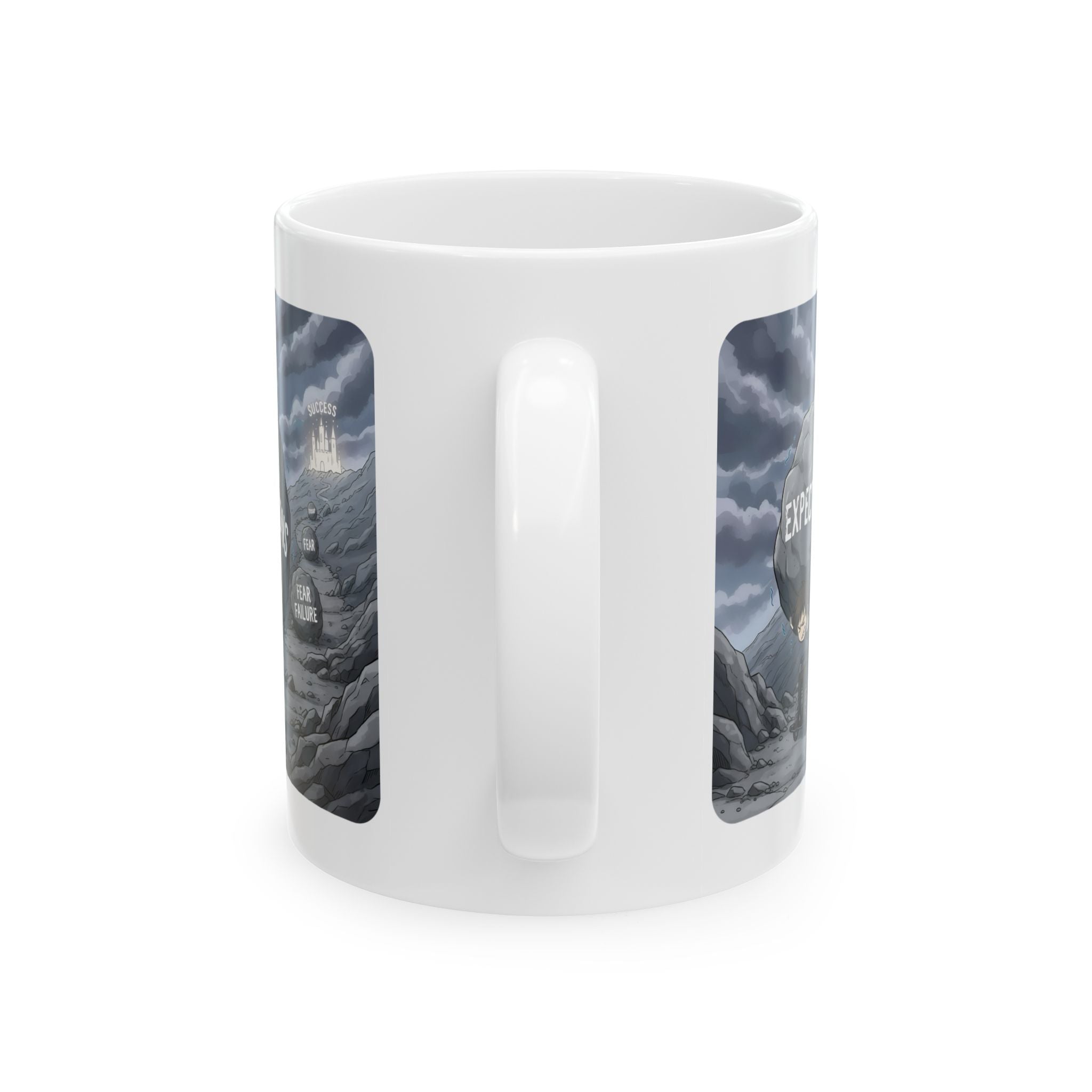 Unbreakable Women Overcoming Expectation White Ceramic Mug, (11oz, 15oz), Disability Resilience Wheelchair Warrior Cup