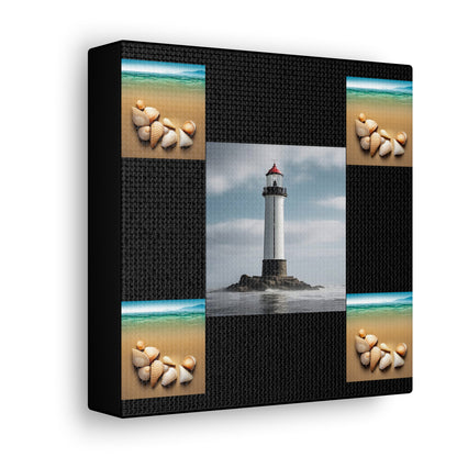 Lighthouse Black Canvas Gallery Wraps