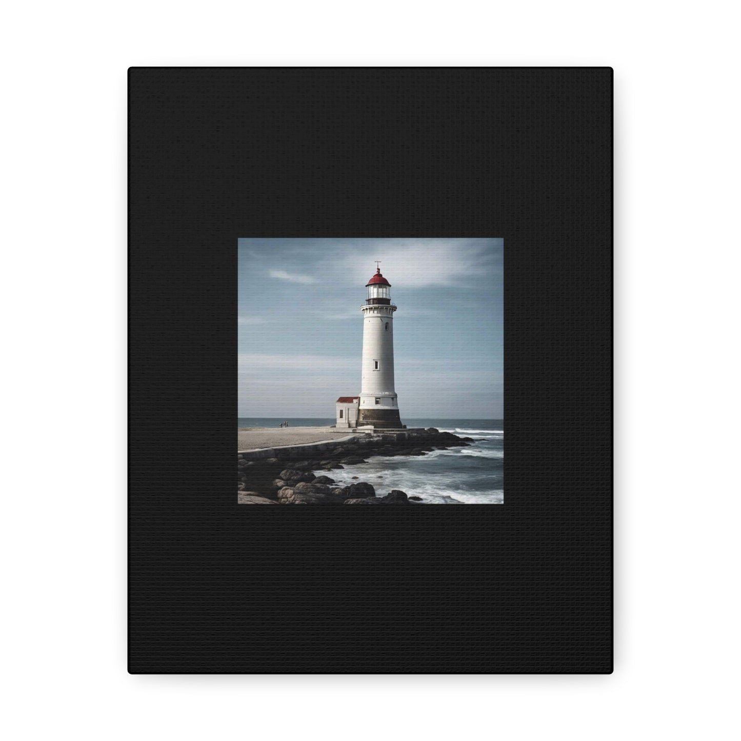 Lighthouse Black Canvas Gallery Wraps