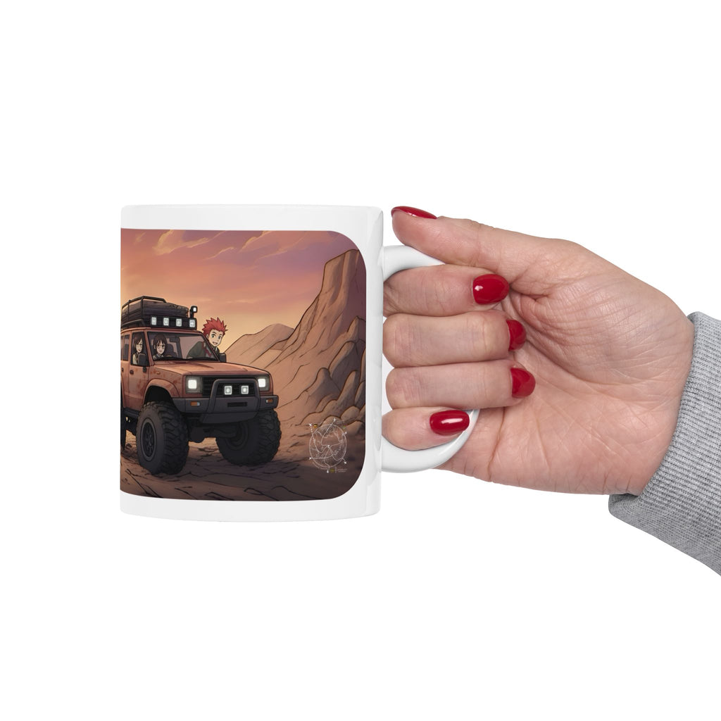 Adventure 4x4 Trucks #26, Classmates & Nature Enthusiasts White Ceramic Mug — Find Your Path To The Essentials Cup (11oz & 15oz)