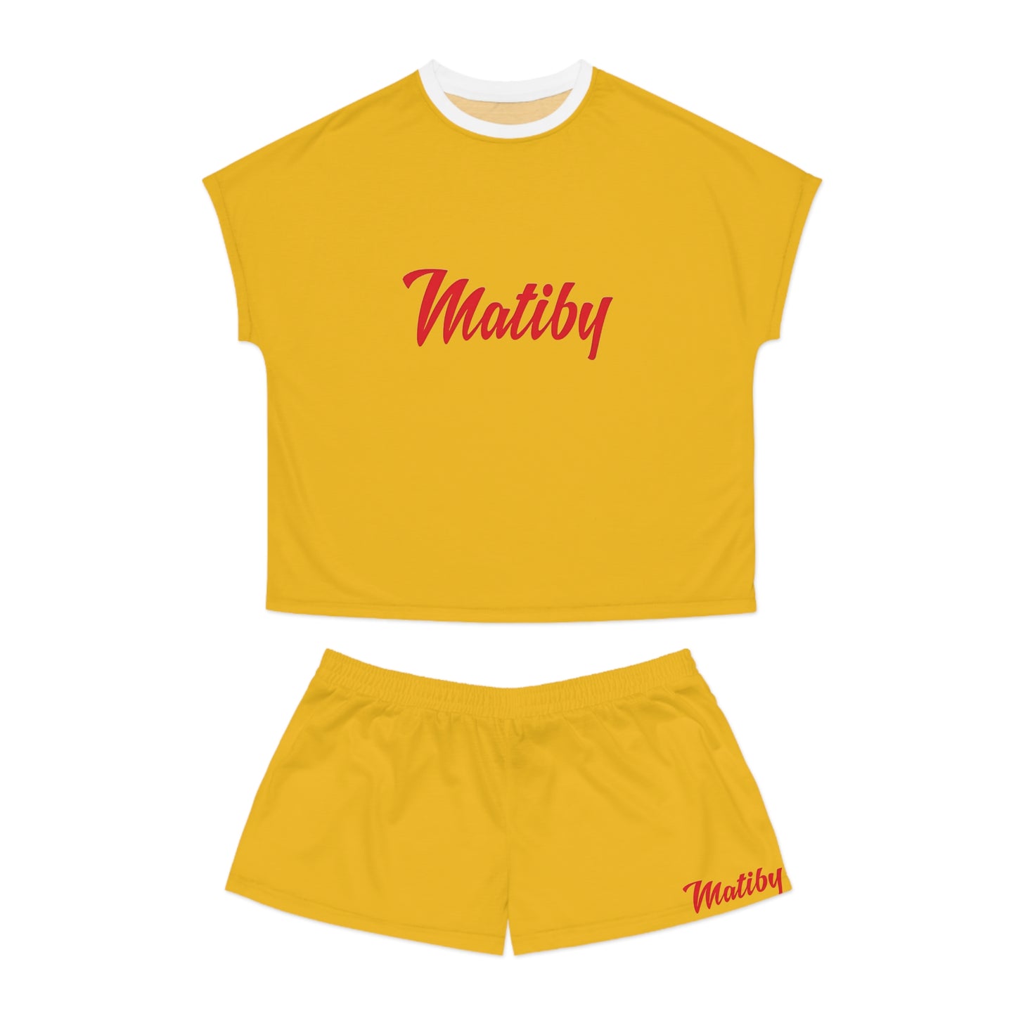 Matiby Women's Yellow Short Pajama Set (AOP)