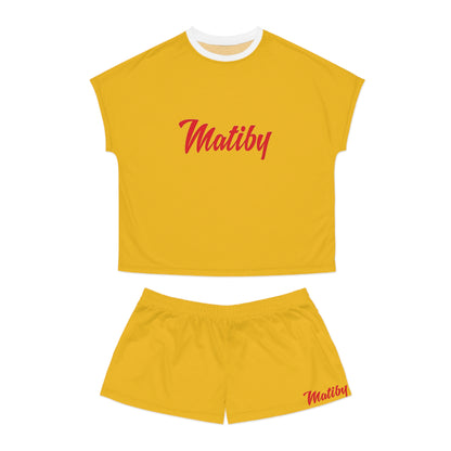 Matiby Women's Yellow Short Pajama Set (AOP)